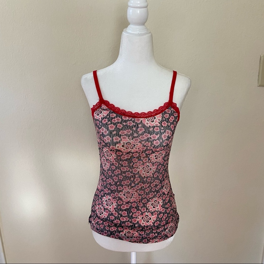 Mesh floral lace cami